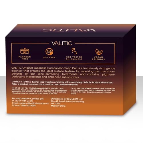 VALITIC Kojic Acid Dark Spot Remover Soap Bars with Vitamin C, Retinol, Collagen, Turmeric - Original Japanese Complex Infused with Hyaluronic Acid, Vitamin E, Shea Butter, Castile Olive Oil (2 Pack) : Beauty & Personal Care - Image 3