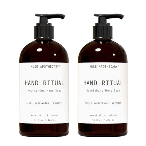 Muse Apothecary Hand Ritual - Aromatic and Nourishing Hand Soap, Infused with Natural Aromatherapy Essential Oils - USDA Certified Biobased - 16 oz, Aloe + Eucalyptus + Lavender, 2 Pack : Beauty & Personal Care