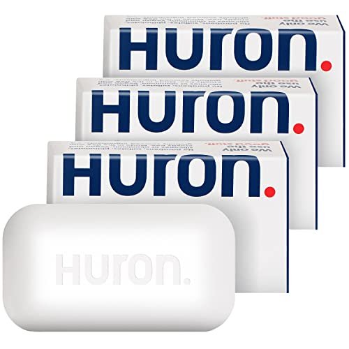 Huron Bar Soap - Citrus + Eucalyptus, 3 Pack - Triple-Milled for Long-Lasting Use - Moisturizing with Shea Butter & Coconut Oil - Crisp Scent of Citrus, Eucalyptus, Mint & Greens : Beauty & Personal Care